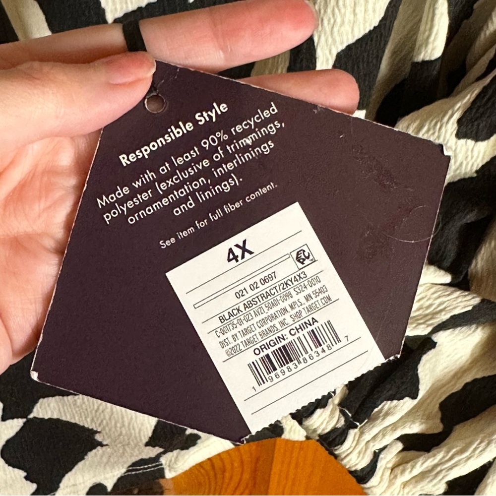 Ava & Viv Long Sleeve Sweetheart Neck Tie Front Top - Picture 9 of 9